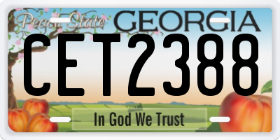 GA license plate CET2388