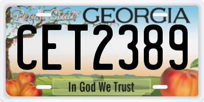 GA license plate CET2389
