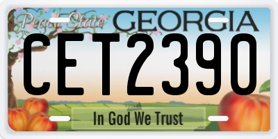 GA license plate CET2390