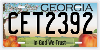 GA license plate CET2392