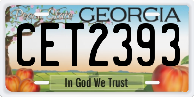 GA license plate CET2393