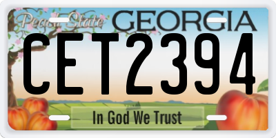 GA license plate CET2394