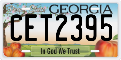 GA license plate CET2395