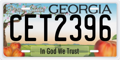 GA license plate CET2396