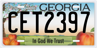 GA license plate CET2397