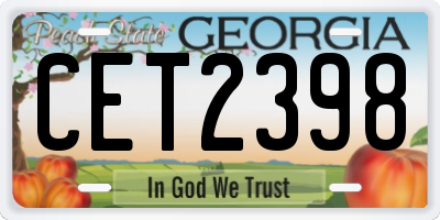 GA license plate CET2398