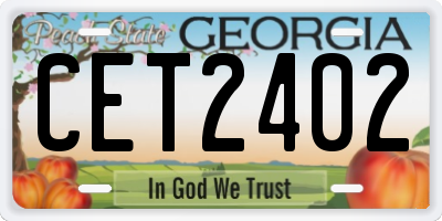 GA license plate CET2402