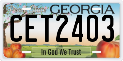 GA license plate CET2403