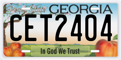 GA license plate CET2404