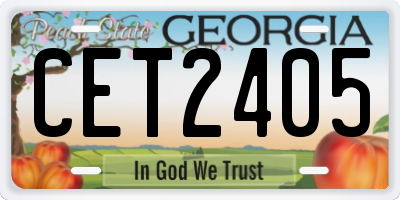 GA license plate CET2405