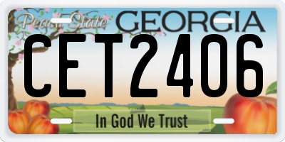 GA license plate CET2406