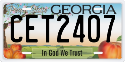 GA license plate CET2407