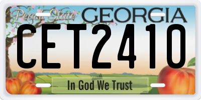 GA license plate CET2410