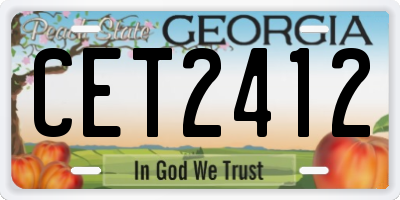 GA license plate CET2412