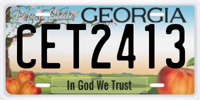 GA license plate CET2413
