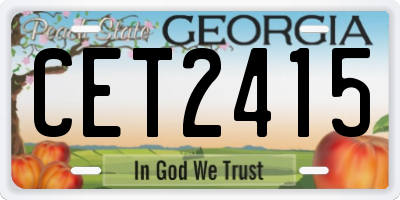 GA license plate CET2415