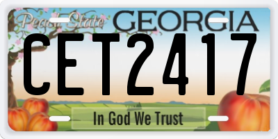 GA license plate CET2417