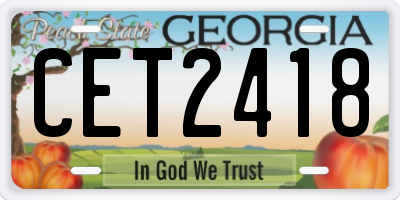 GA license plate CET2418