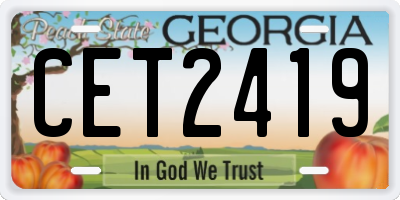 GA license plate CET2419