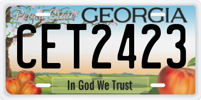 GA license plate CET2423