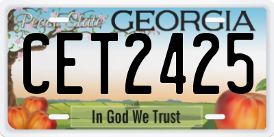 GA license plate CET2425