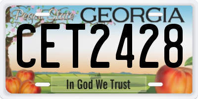 GA license plate CET2428