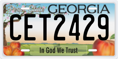 GA license plate CET2429