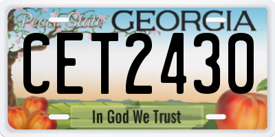 GA license plate CET2430