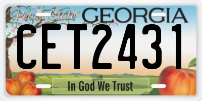 GA license plate CET2431