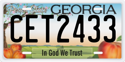 GA license plate CET2433
