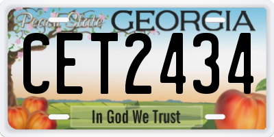 GA license plate CET2434