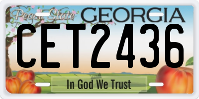GA license plate CET2436