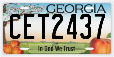 GA license plate CET2437