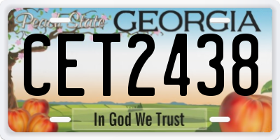 GA license plate CET2438