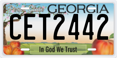 GA license plate CET2442