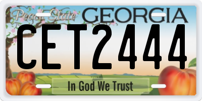 GA license plate CET2444