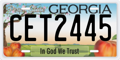 GA license plate CET2445