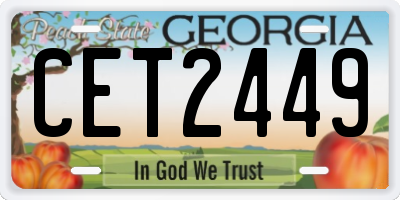 GA license plate CET2449