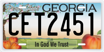 GA license plate CET2451