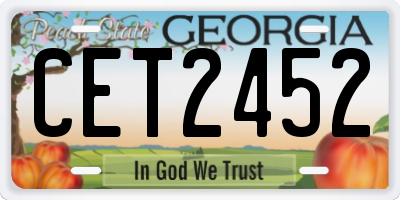 GA license plate CET2452
