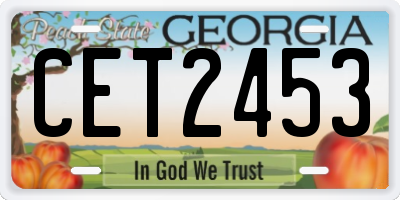 GA license plate CET2453