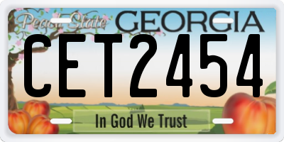 GA license plate CET2454