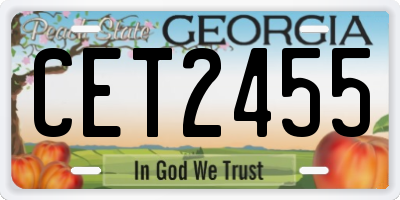 GA license plate CET2455