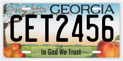 GA license plate CET2456