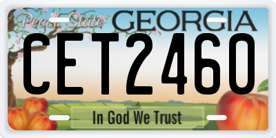 GA license plate CET2460