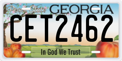GA license plate CET2462