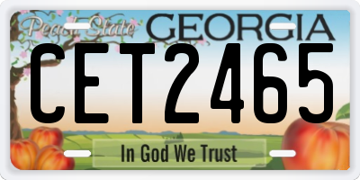 GA license plate CET2465
