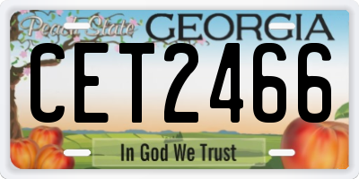 GA license plate CET2466