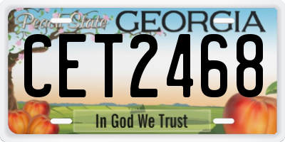 GA license plate CET2468