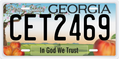 GA license plate CET2469